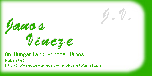 janos vincze business card