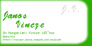 janos vincze business card